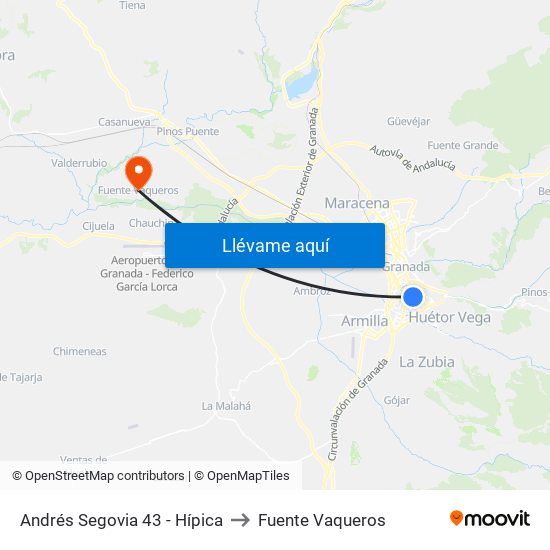 Andrés Segovia 43 - Hípica to Fuente Vaqueros map