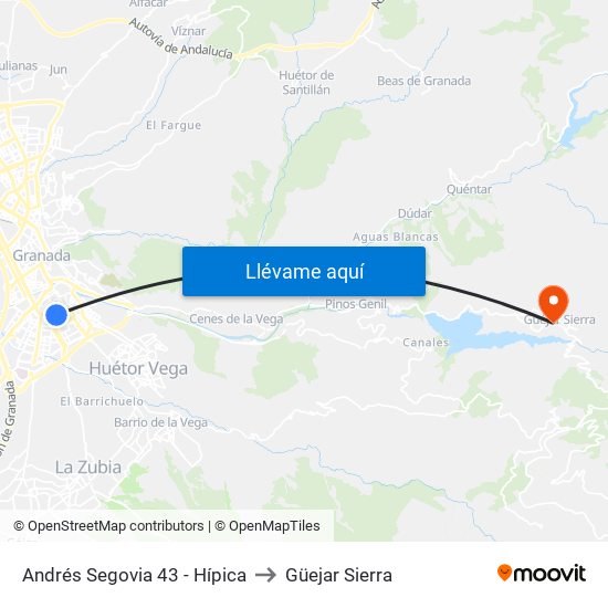 Andrés Segovia 43 - Hípica to Güejar Sierra map