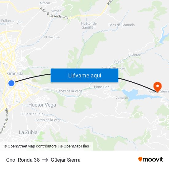 Cno. Ronda 38 to Güejar Sierra map