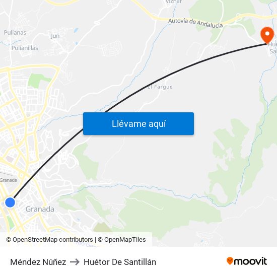 Méndez Núñez to Huétor De Santillán map