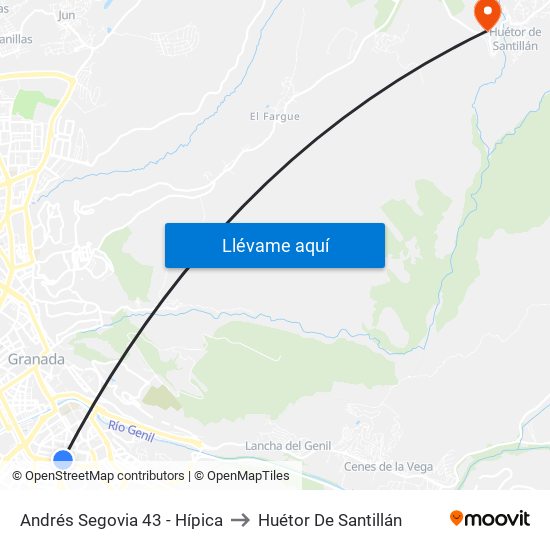 Andrés Segovia 43 - Hípica to Huétor De Santillán map