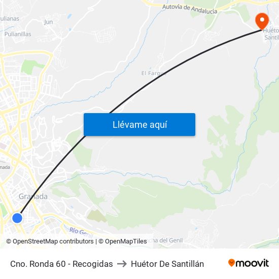 Cno. Ronda 60 - Recogidas to Huétor De Santillán map