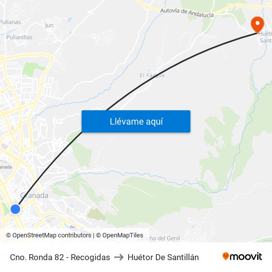 Cno. Ronda 82 - Recogidas to Huétor De Santillán map