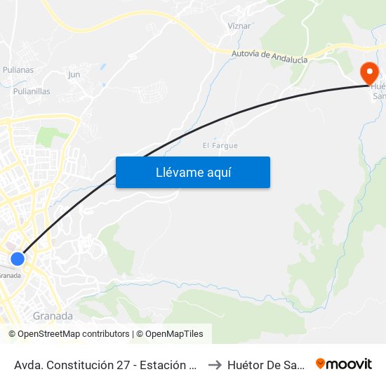 Avda. Constitución 27 - Estación Ferrocarril to Huétor De Santillán map