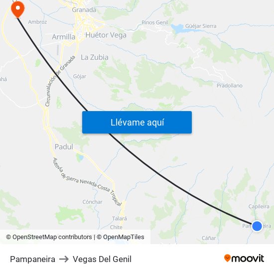 Pampaneira to Vegas Del Genil map