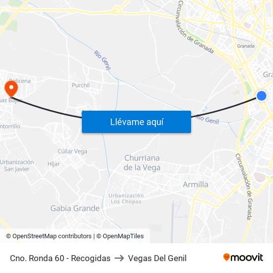 Cno. Ronda 60 - Recogidas to Vegas Del Genil map