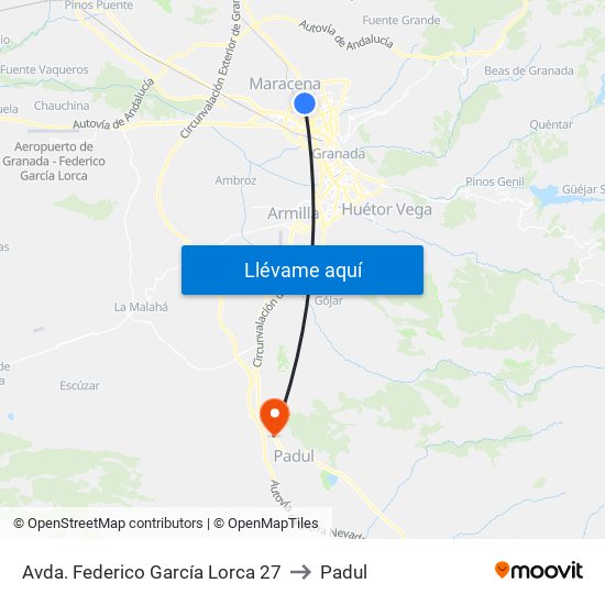 Avda. Federico García Lorca 27 to Padul map