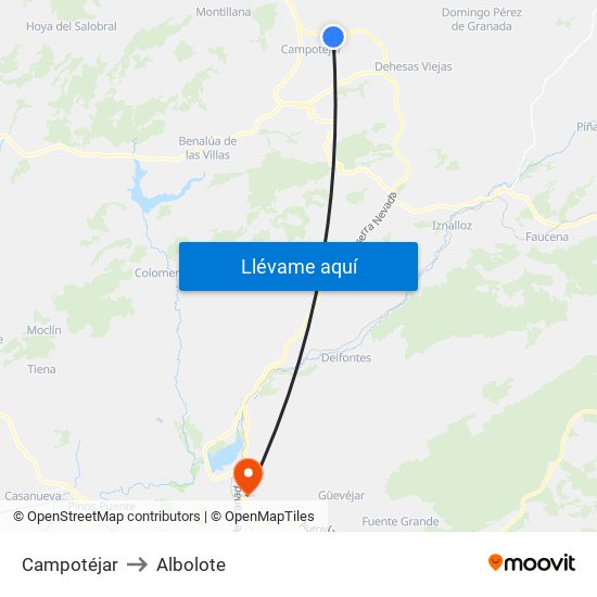 Campotéjar to Albolote map