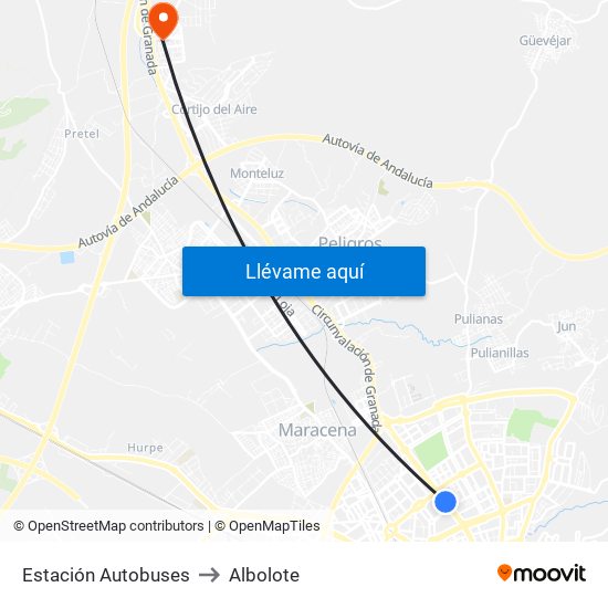 Estación Autobuses to Albolote map