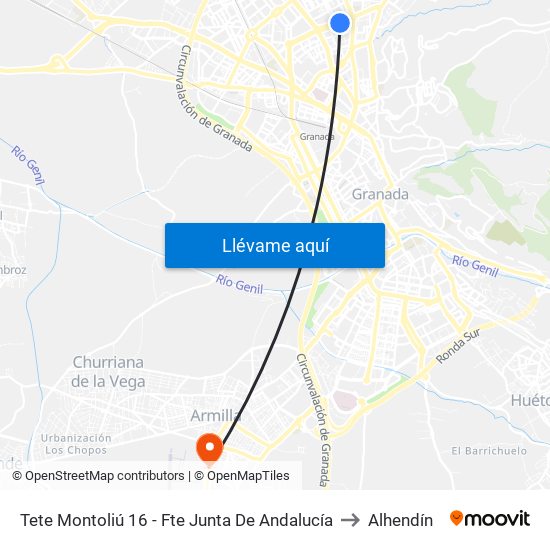 Tete Montoliú 16 - Fte Junta De Andalucía to Alhendín map