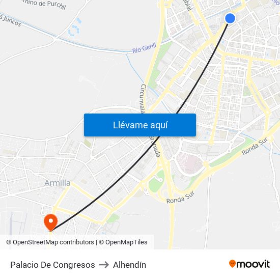 Palacio De Congresos to Alhendín map