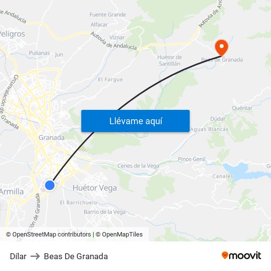 Dílar to Beas De Granada map