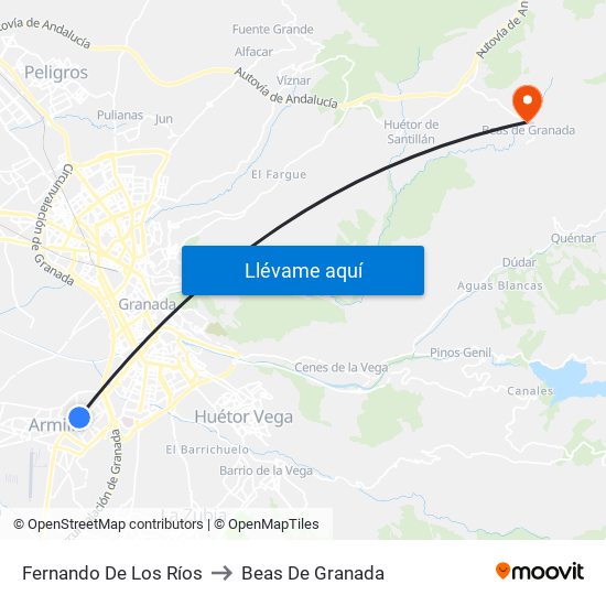 Fernando De Los Ríos to Beas De Granada map
