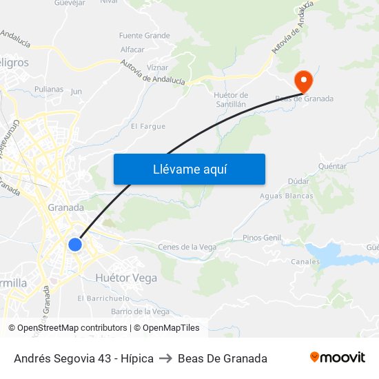 Andrés Segovia 43 - Hípica to Beas De Granada map