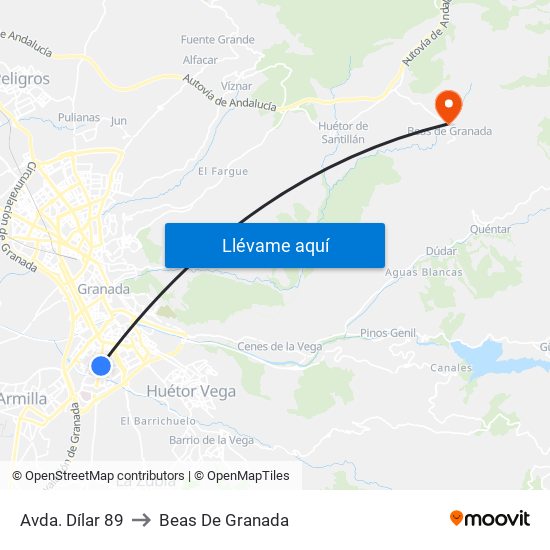 Avda. Dílar 89 to Beas De Granada map