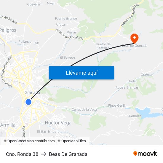 Cno. Ronda 38 to Beas De Granada map