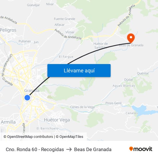Cno. Ronda 60 - Recogidas to Beas De Granada map