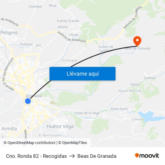 Cno. Ronda 82 - Recogidas to Beas De Granada map