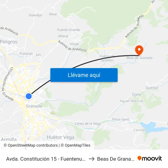 Avda. Constitución 15 - Fuentenueva to Beas De Granada map
