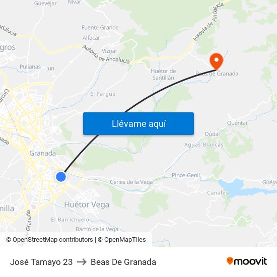 José Tamayo 23 to Beas De Granada map