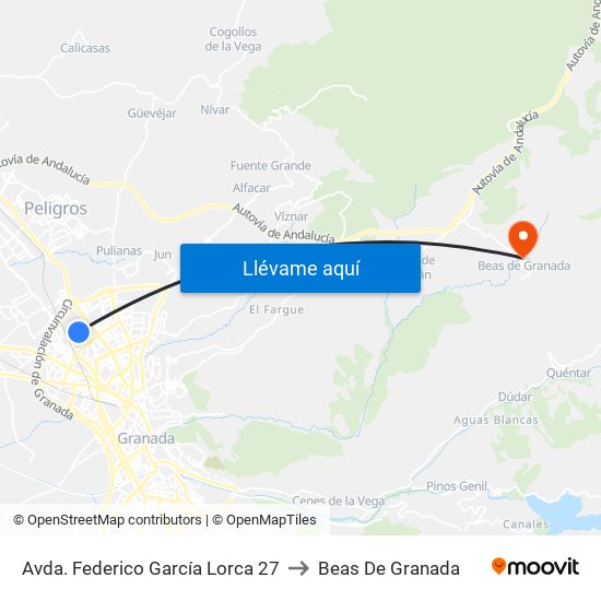Avda. Federico García Lorca 27 to Beas De Granada map