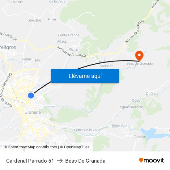 Cardenal Parrado 51 to Beas De Granada map