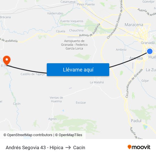 Andrés Segovia 43 - Hípica to Cacín map