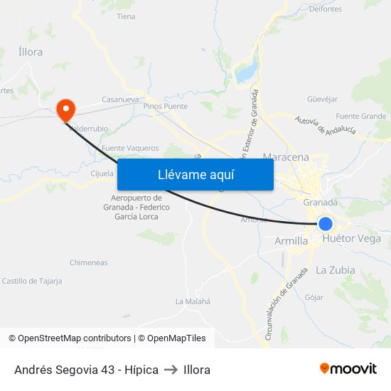 Andrés Segovia 43 - Hípica to Illora map