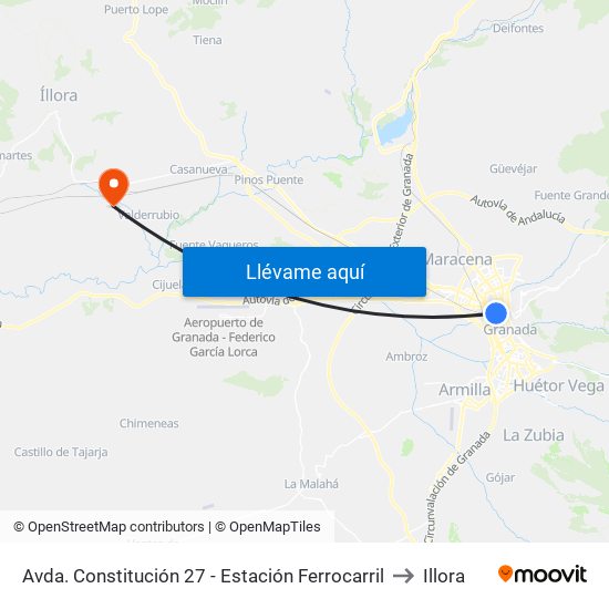 Avda. Constitución 27 - Estación Ferrocarril to Illora map