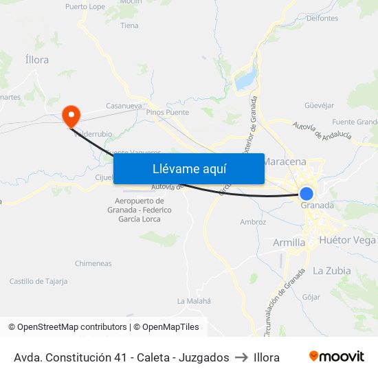 Avda. Constitución 41 - Caleta - Juzgados to Illora map