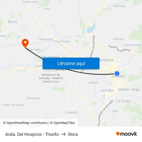 Avda. Del Hospicio - Triunfo to Illora map