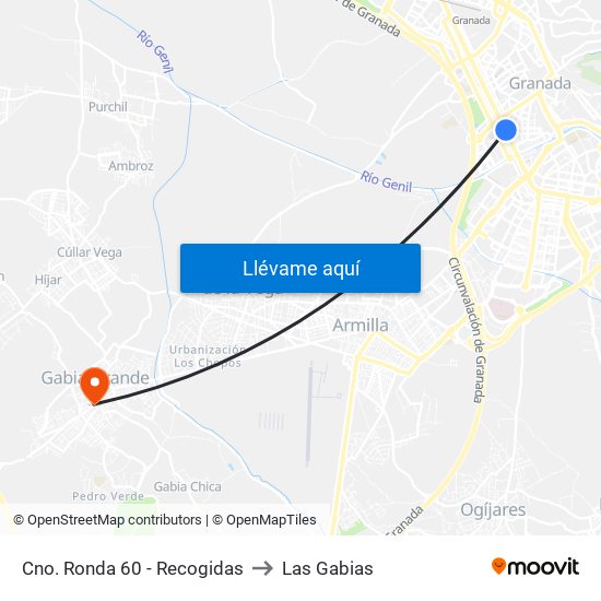 Cno. Ronda 60 - Recogidas to Las Gabias map