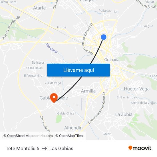 Tete Montoliú 6 to Las Gabias map