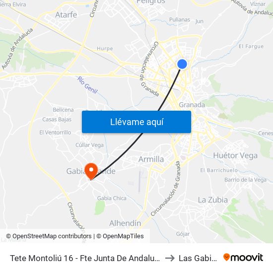 Tete Montoliú 16 - Fte Junta De Andalucía to Las Gabias map