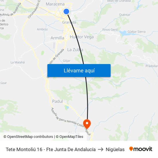 Tete Montoliú 16 - Fte Junta De Andalucía to Nigüelas map