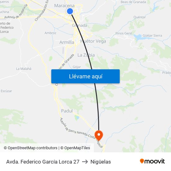 Avda. Federico García Lorca 27 to Nigüelas map