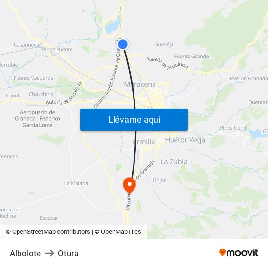 Albolote to Albolote map