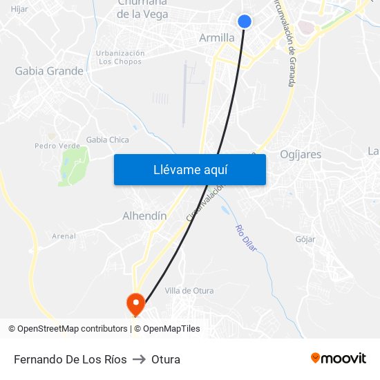 Fernando De Los Ríos to Otura map