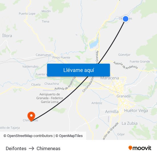 Deifontes to Chimeneas map