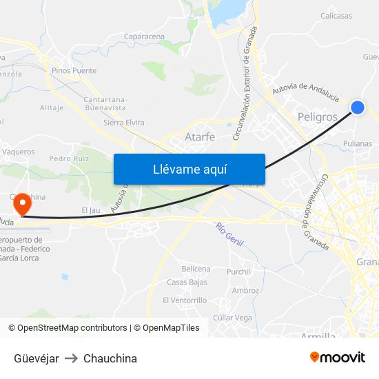Güevéjar to Chauchina map