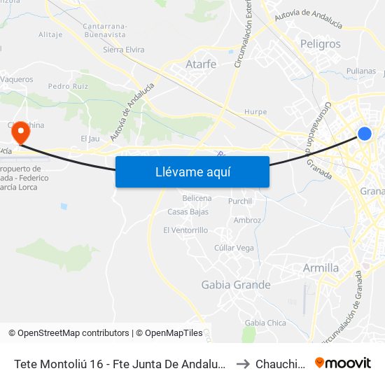 Tete Montoliú 16 - Fte Junta De Andalucía to Chauchina map