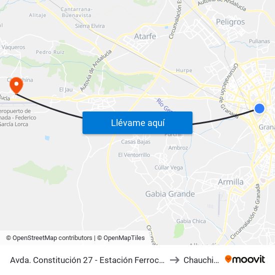 Avda. Constitución 27 - Estación Ferrocarril to Chauchina map