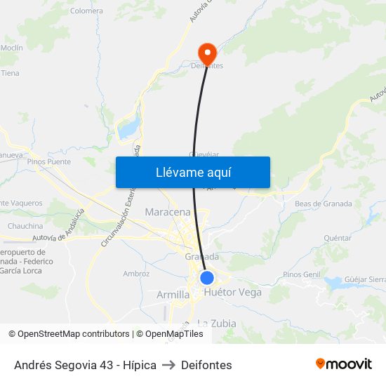 Andrés Segovia 43 - Hípica to Deifontes map