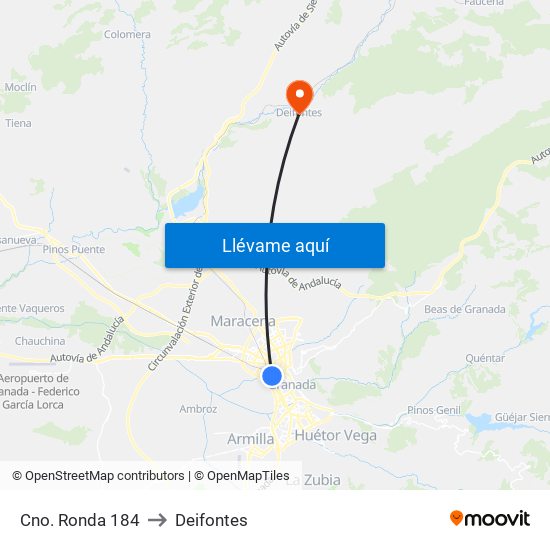 Cno. Ronda 184 to Deifontes map