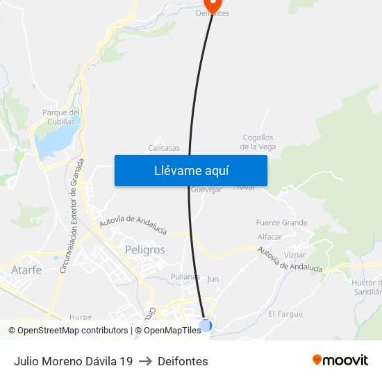 Julio Moreno Dávila 19 to Deifontes map