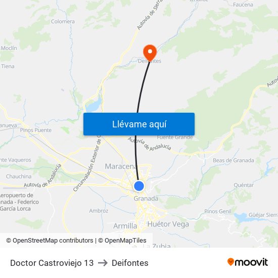 Doctor Castroviejo 13 to Deifontes map
