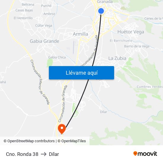 Cno. Ronda 38 to Dílar map