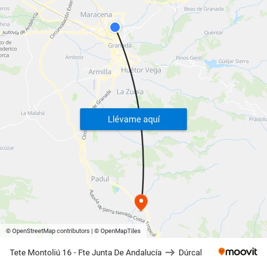 Tete Montoliú 16 - Fte Junta De Andalucía to Dúrcal map