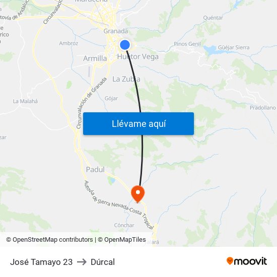 José Tamayo 23 to Dúrcal map