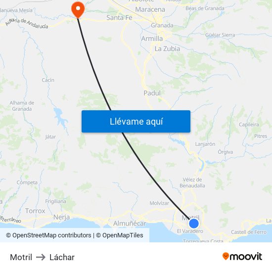 Motril to Láchar map